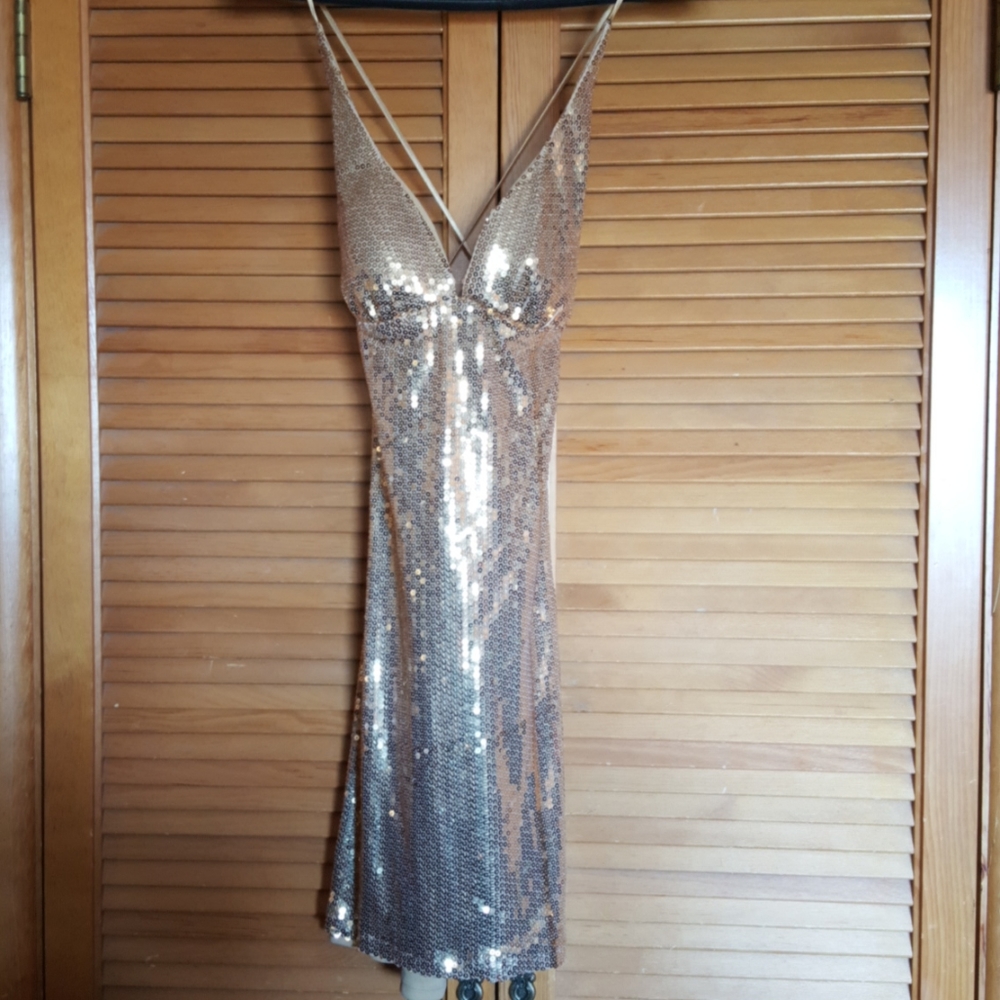 Gold Sequin Windsor Cocktail Dress